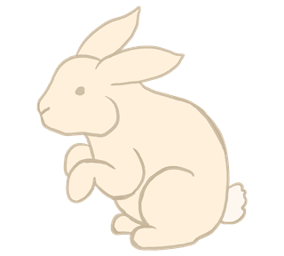 Rabbit Doodle Standing Sticker