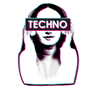 Techno Girl Sticker