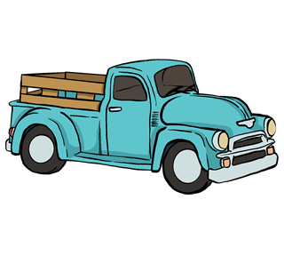 Little Blue Truck Sticker