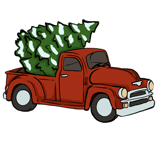 Red Tree Truck Sticker
