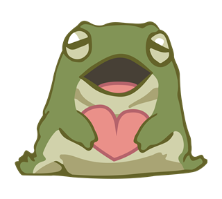 Frog With Heart Sticker