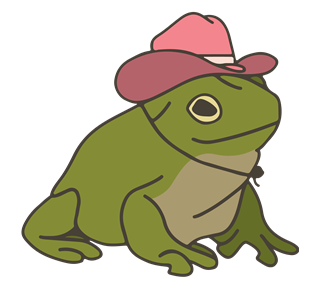 Pink Cowboy Hat Frog Sticker