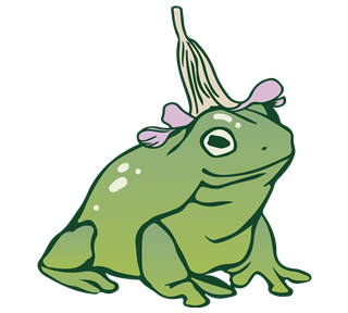 Frog and Tulip Hat Sticker