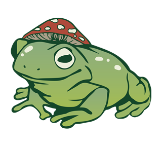 Frog and Mushroom Hat Sticker