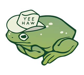 YeeHaw Frog Sticker