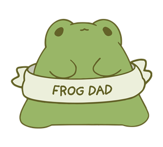 Kawaii Frog Dad Sticker