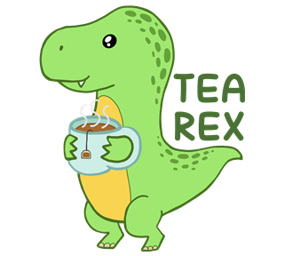 Green Tea Rex Sticker