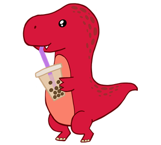 Red Bubble Tea Rex Sticker