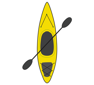 Yellow Kayak Rafting Sticker