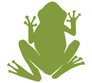 Green Frog Silhouette Sticker