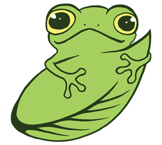 Frog Hugging Leaf Sticker