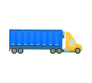 Blue 18 Wheeler Sticker