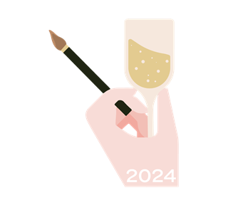 Christmas - 2024 Hand With Paint Brush Sticker
