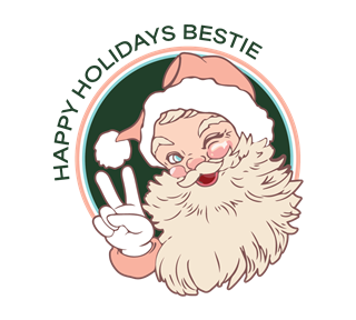 Christmas Happy Holidays Bestie Sticker
