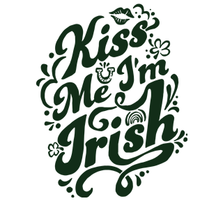 Kiss Me I'm Irish Green Sticker