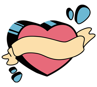 Retro Heart Sticker