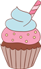 Blue and Pink Chocolate Cupcake