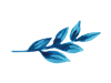 Blue Watercolour Leaf