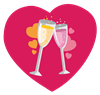 Champagne Glasses In Heart