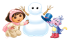 Dora and Boots Snowman