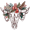 Floral Bovine Skull
