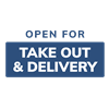 Open for take out and delivery