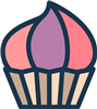 Pink and Purple Cupcake