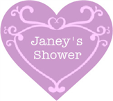 Heart Baby Shower Label