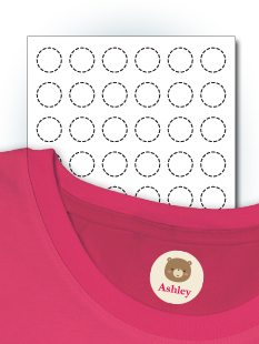 Small Round Iron-On Labels